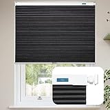 DongLuY No Drill Cellular Shades Cordless, Honeycomb Shade Pleated Blinds for Windows Room Darkening