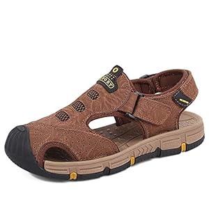 XYAL0003001 Xingyue Aile Slippers & Sandalen Heren Mode Casual Sandalen, Slip On Stijl OX Lederen Schoenen Pure Kleur Ademende Zachte Schoenen Haak & Loop Band Anti-Collision Teen Schoenen