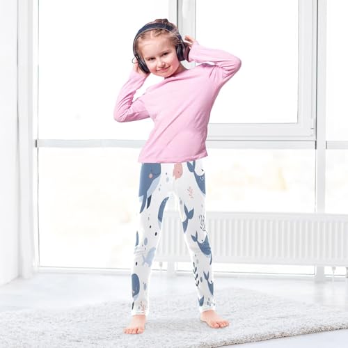 Toddler Girls Leggings Printed Yoga Pants Leggings Whales on A Light Background for Kids4