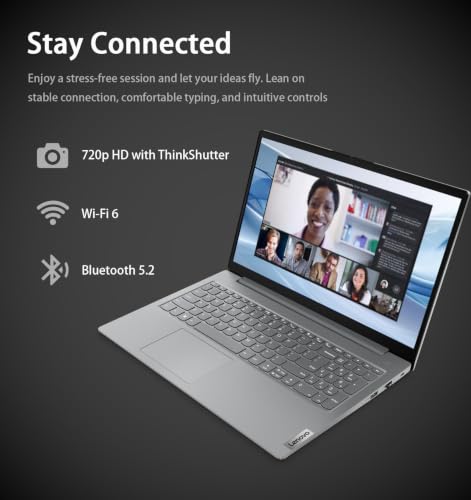 Image of Lenovo Laptop Computer V15, AMD Ryzen 5 7520U, 8GB RAM, 512GB SSD