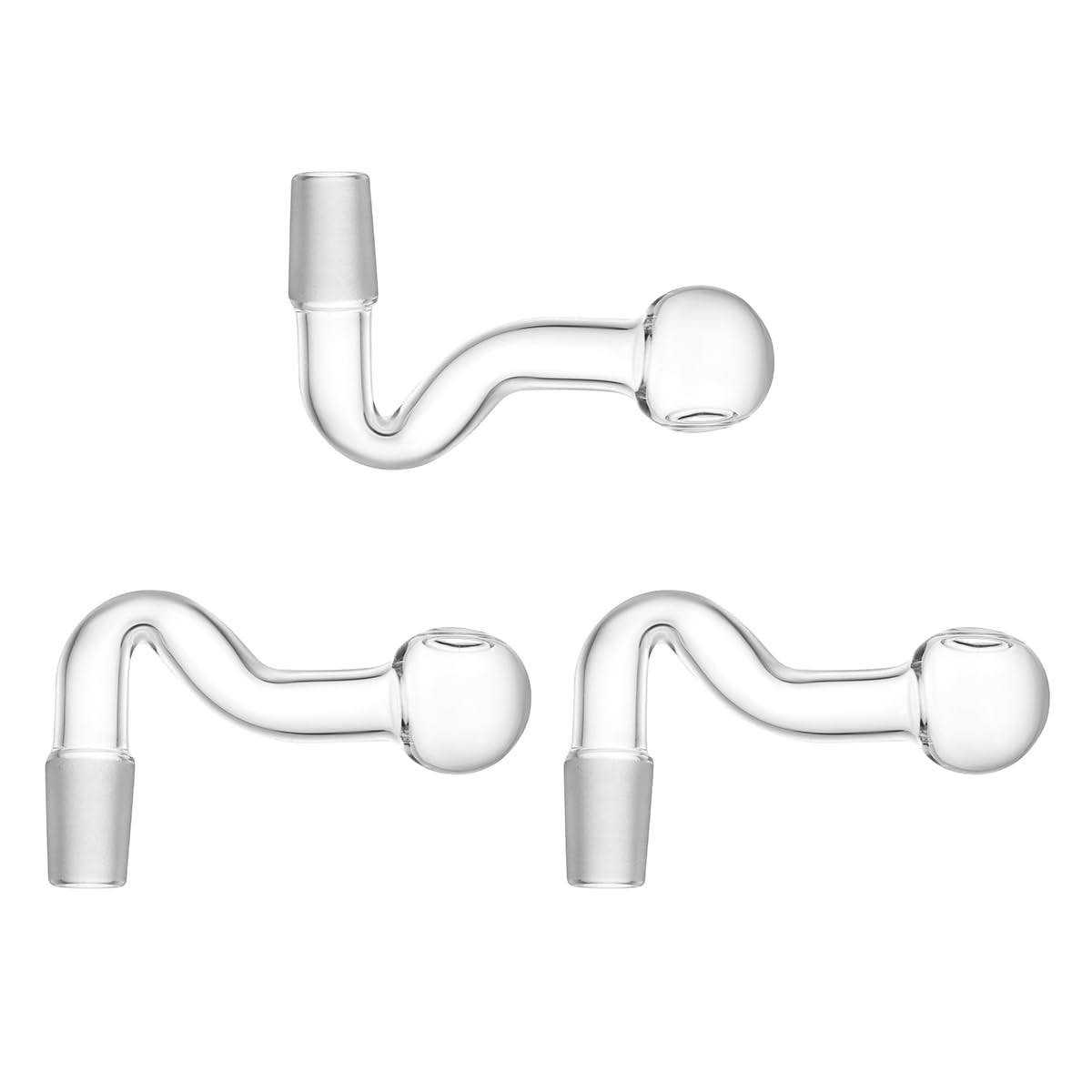 10 mm Laboratory Glass Ball Male Adapter Connectors for Gas Generation and Distillation, Pack of 3