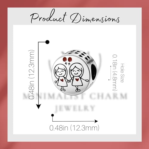 Sister In My Heart Charm For Bracelet, Sterling Silver, Sister Soulmate Friendship, Pandora Fit Charm4