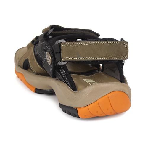 Image of Woodland Men Olive Green Sandal