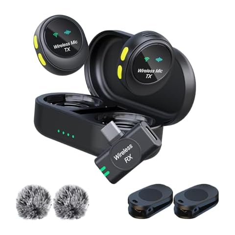 BALILA Wireless Lavalier Microphone for iPhone/Android with Noise Cancellation, USB-C Plug Mini Microphone,1000ft Range, Clip on Lapel Mic for for Video Recording TikTok YouTube Cover