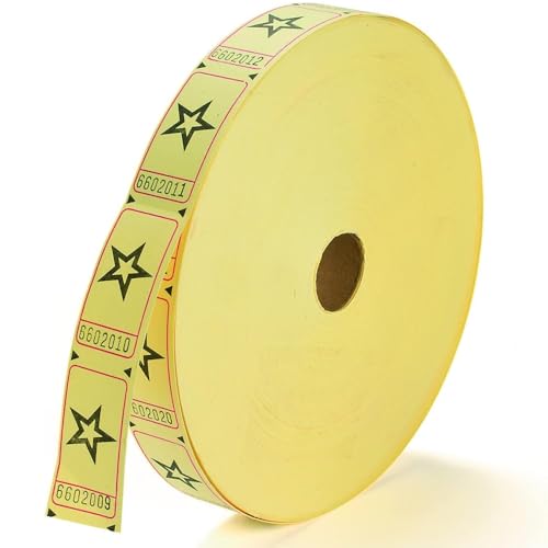 1 X Yellow Star Single Roll Tickets (2000 tickets) - Bulk