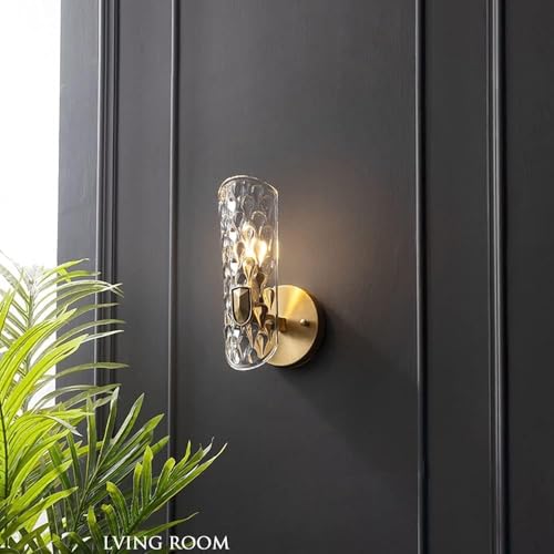 Applique murale moderne laiton abat-jour en verre E27 - 6