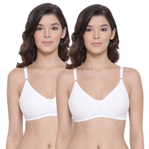 Image of Lyra Women's Moulded Encircled Bra(513) Pack of 2 White & Black,30B