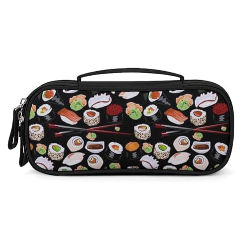 Bolsa de sushi japonesa negra multiusos, organizador portátil para bolígrafos y viajes