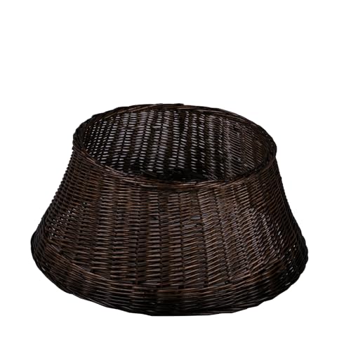 Cache pour sapin de Noël en osier gris marron de 50cm e-wicker24 - 2