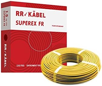RR Kabel PVC Insulated 1.5mm Single Core Flexible Copper Wires & Cables for Domestic/Industrial Electric | Home Electric Wire | 90 Mtr | Electrical Wire | (Yellow)
