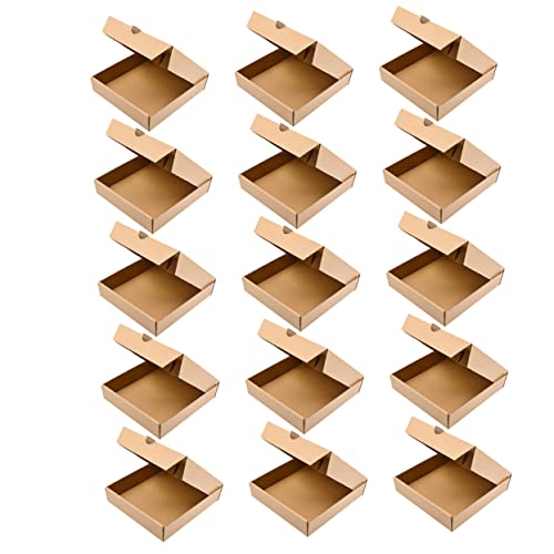 ABOOFAN 15pcs Corrugated Pizza Boxes for Takeout Food Packaging for Non Liquid Items Easy Assembly Portable Design for Restaurants and Home Use