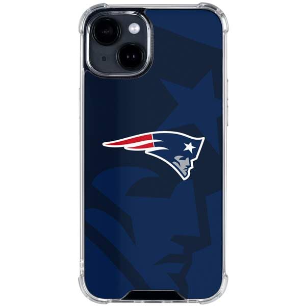 Skinit Clear Phone Case Compatible with iPhone 14 - Officially Licensed NFL New England Patriots Double Vision Design