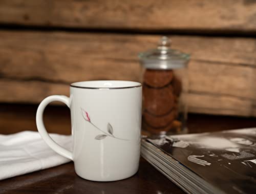 Image of DANKOTUWA, world-class tableware Set Of 2 Luxury Porcelain Coffee Mugs 250Ml With Platinum, Elegant And Durable Cups, Vegan Scratch Resistant Hard Chip Resistant, Gift For Any Occasion (Lasting Rose)