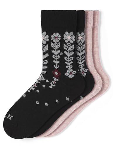 Image of HUE womens Crew Length Boot Socks, 2 Pair Pack