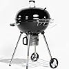 Ravigarden Barbecue Charbon de Bois 57 cm avec Couvercle | Barbecue Rond Charbon | BBQ Charbon 4 Pieds | Idéal pour 8 à 12 Personnes | Centre Amovible | Récupérateur de Cendres | Barbecue Boule