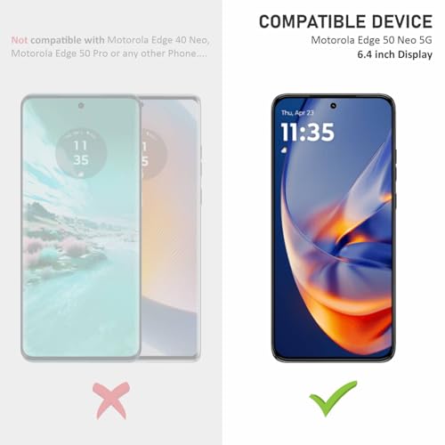 Image of SupCares Tempered Glass for Motorola Edge 50 Neo (6.4 Inch) With Installation Kit | 9H Edge to Edge Screen Protector | Black