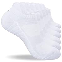 coskefy Running Socks Thick Cushion Ankle Anti-Blister Cotton Trainer Short Athletic Sports Socks for Men Women 6 Pairs