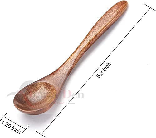 Image of CartaDen Small Wooden Spoons Set for Eating Coffee Tea Salt Sugar Spices Mixing Stirring and Daily Use (Set of 30)