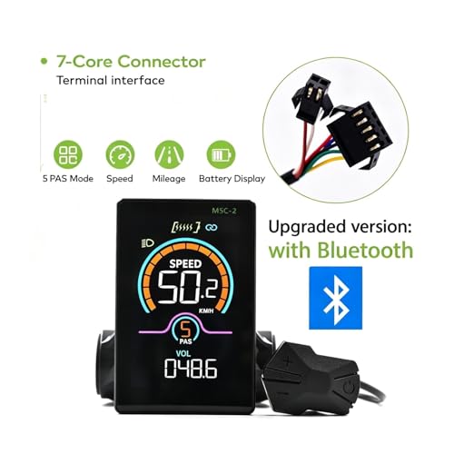 Odómetro digital M5C-2 con Bluetooth y función antirrobo para e-bike con cable 3