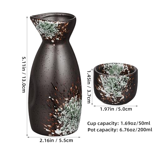 Juego de sake japonés de cerámica BETOOKY para decoración de hogar 3
