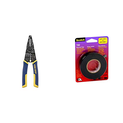 IRWIN VISE-GRIP Wire Stripping Tool / Wire Cutter, 8-Inch (2078309) & Scotch 700 Electrical Tape, 03429NA, 3/4 in x 66 ft