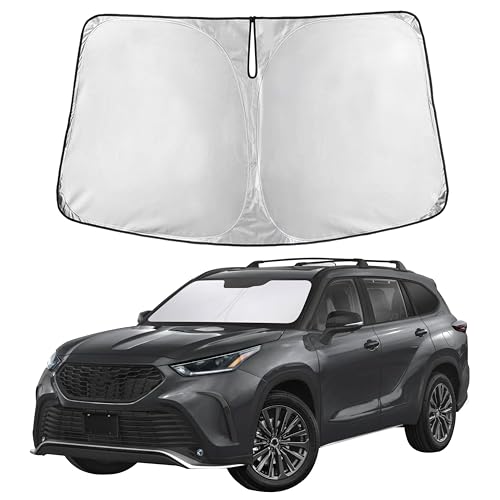 EcoNour Windshield Sunshade Compatible for Toyota Highlander 2020-2024 2025 2026 Sun Visor for Front Windshield & Window Sun Shade Cover UV Heat Blocker & Protector Car Accessories
