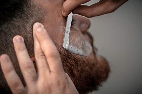 Ruvanti Professional Barber Straight Razor, Stainless Steel Straight Edge Men's Razors, Salon Quality Cut Barber Razor With Safety, For Men's Shave (Silver) #TOP4