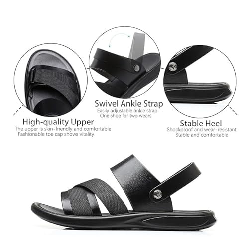 CLSQLXYJZC Summer Men's Beach Shoes, Mens Adjustable Support Waterproof Open Toe Soft-Soled Sandals, Outdoor Walking Trekking Breathable Sandals, for Hiking, Camping, Sports, Grocery Shopping2