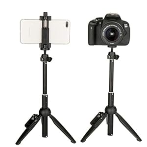 GLASSNOBLE Selfie Rek, 1Set Draagbare Draadloze -compatibele Afstandsbediening Selfie Stick Statief Zwart