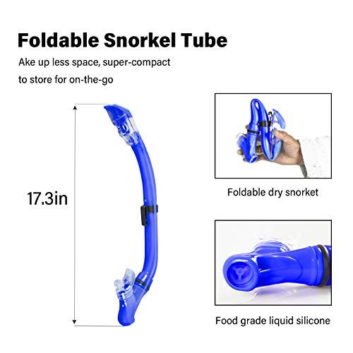 Image of Kids Snorkeling Set Children Mask Fin Snorkel Set Snorkeling Gear Snorkel Mask + Adjustable Swimming Kids Flippers+ Dry Snorkel Tube + Travel Bags