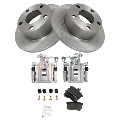 Image of TRQ Rear Brake Pad and Rotor Set Ceramic Calipers Compatible with 1998 Audi A6