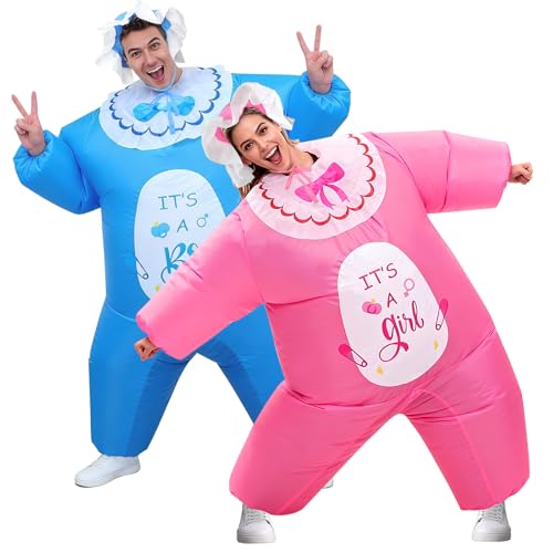WUEURU 2 Pcs Giant Inflatable Baby Costume Blow Up Baby Costumes Adults for Christmas Halloween Cosplay Shower Party Mothers Day Gifts