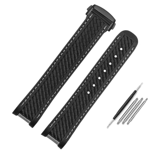 Bracelet silicone 20mm pour Omega Seamaster 300 et Aqua Terra avec boucle acier