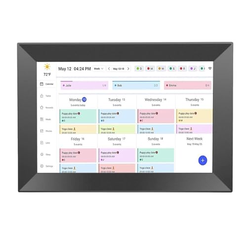 Acogedor �f�W�^���J�����_�[�A10.1�C���`�^�b�`�X�N���[���A1080p HD�C���^���N�e�B�u�f�B�X�v���C�A���O���\�ȃX�^���h�A�o���������A�f�X�N�g�b�v�E�H�[���}�E���g�AWiFi�X�}�[�g�J�����_�[�v�����i�[�A�Ƒ��X�P�W���[���p (US)