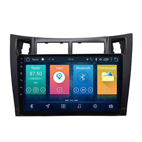 9,0 Zoll Android 8,1 Autoradio mit Navi GPS 2 Din Car Stero Mirrorlink Bluetooth WiFi Lenkradsteuerung Tuning für Toyota Yaris 2008-2011,4 cores