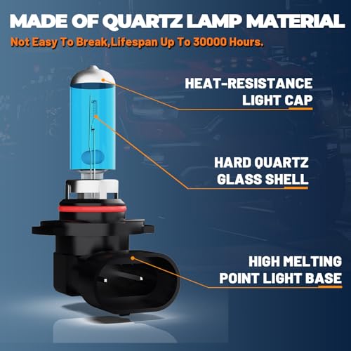 Image of Fog Light Bulbs Compatible With Hyundai Tiburon 2003-2006, 9006 Fog Lights Halogen Light Bulb, Super Bright 6000K White, Plug and Play, Pack of 2