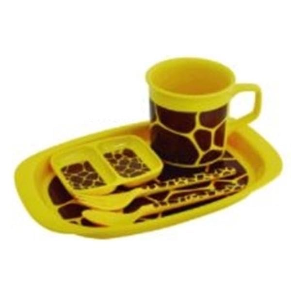 Amazon | ノーブランド品メラミン食器セットキリン柄5点セットアニマル