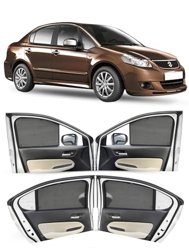 Image of Autofact Car Sunshades for Maruti SX4 (2007 to 2015), UV Protection, Useful Car Accessories, Custom fit Sun Shades for Side Windows, Set of 4