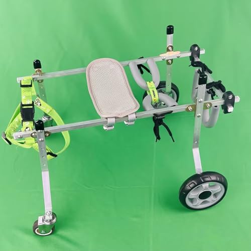 犬用車椅子 ペット/猫/犬カート車椅子 2/4 輪、リハビリテーション歩行のための動物運動車輪カート、麻痺した後足のための犬補助歩行器 (4 輪,XL)