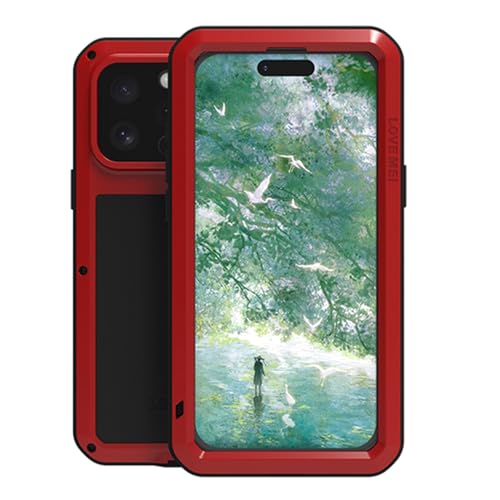 Coque iPhone 16 Pro Max robuste aluminium verre protection intégrale rouge