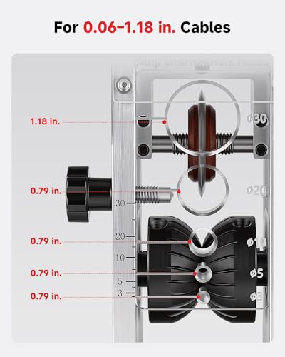 Image of CREWORKS 250W Electric Wire Stripper Machine, 0.06 inch-1.18 inch, Adjustable Speed | Strips 0.06-1.18 in cables, 1.5 to 30 mm scrap copper wire recycling; 60Si2Mn spring steel and 6061 aluminum build