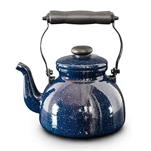 Großer Verdickungstopf Home Induktionsherd Emaille Gas Teekanne Restaurants (Farbe: Blau), für Zuhause, Büro, Outdoor