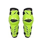 ひざすねプロテクター 膝プロテクター ひざ ひじ エルボーガード オートバイ 自転車 バイク用 パッド 耐衝撃 防風性 ステンレス バイク オート バイ用 【2点セット】夜間反射 (グリーン)