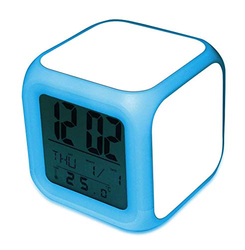 INNOSUBSublimation Blank Digital LED Color Change Alarm Clock with Thermometer