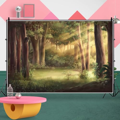 Fondo fotográfico bosque primavera 8x6 pies verde vinilo miniatura 6