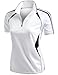 Womens Coolmax Sporty Fill Zipup Short sleeve Polo T-Shirt WHITE L