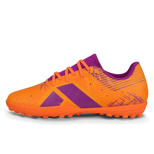 Nivia Rabona 2.0 Turf Football Shoes for Mens | Rubber Stud with PVC Synthetic Leather Upper | Soft Cushion die Cut N R eva Sockliner | Light Weight die Cut Insole (Neon Citrus/Festival Fuchsia) UK-6