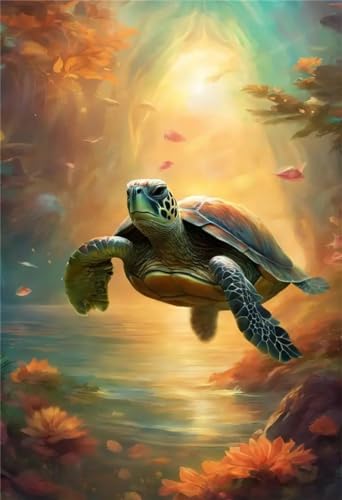 Broderie Diamant Tortue Anti-Stress Grand Format 80x110cm pour Activité Manuelle Adulte