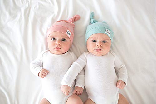 Image of Copper Pearl Baby Beanie Hat Top Knot Stretchy Soft Darling