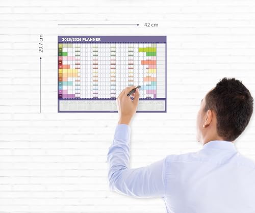 A3 Wandplaner Jahreskalender 2021 (42 x 29,7 cm) Wand Büro Heim Studenten Kalender